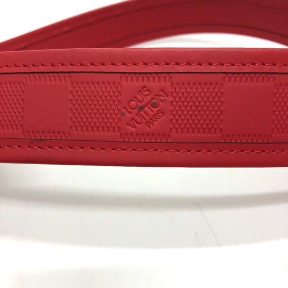 LOUIS VUITTON Damier Infini Ceinture stamp belt Leather Red/SilverHardwar main image 10
